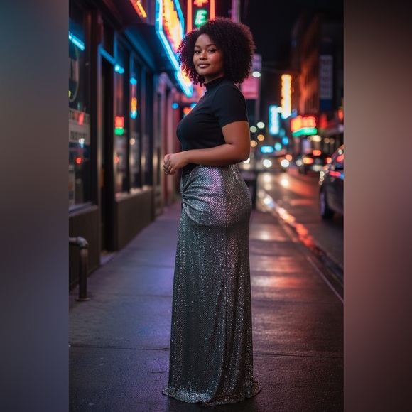 Metallic Evening Skirt - Picture 2 of 14